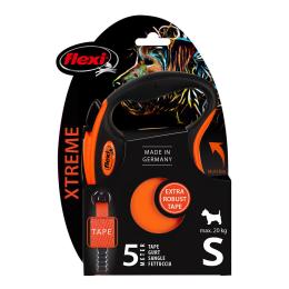flexi Xtreme smycz taśmowa, pomarańczowa, 5 m - S: do 20 kg
