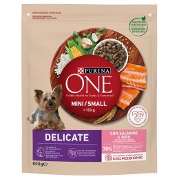 PURINA ONE Mini Delicate, łosoś z ryżem - 800 g