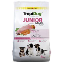 Tropidog Premium Junior Small & Medium, indyk i ryż - 2 x 8 kg