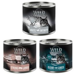 Mieszany pakiet próbny Wild Freedom Adult - 6 x 200 g: 2x pstrąg, 2x wieprzowina, 2x konina