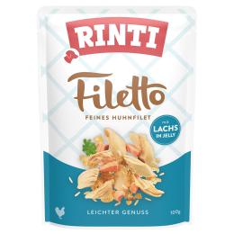 Megapakiet RINTI Filetto w galarecie, saszetki, 48 x 100 g - Kurczak z łososiem