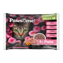 Korzystny pakiet Pawsome Adult Cat, 8 x 85 g - Indyk