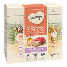 Korzystny pakiet Feringa Vitality Creamy Snacks - Tuńczyk z kurczakiem, 96 x 10 g