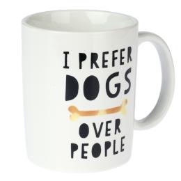 TIAKI kubek ceramiczny "I Prefer Dogs Over People" - Ø 9 x wys. 10 cm