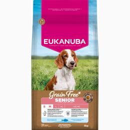 Eukanuba Grain Free Senior Small & Medium, ryba morska - 3 kg