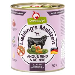 Pakiet GranataPet Liebling's Mahlzeit, 12 x 800 g - Wołowina Angus z dynią