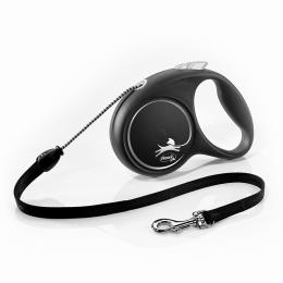 flexi Black Design smycz linkowa, czarna, 5 m - M: do 20 kg