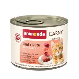 animonda Carny Kitten, 12 x 200 g - Wołowina i indyk