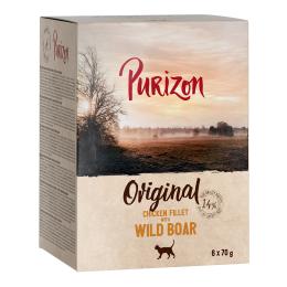 Korzystny pakiet Purizon Adult, bez zbóż, 12 x 70 g - Filet z kurczaka i dziczyzna