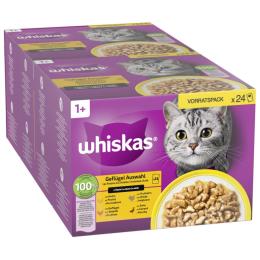 Pakiet Whiskas 1+ Adult, saszetki, 48 x 85 g - Wybór dań drobiowych w sosie