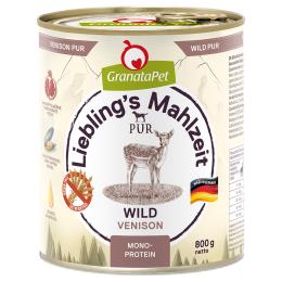 Pakiet GranataPet Liebling's Mahlzeit, 12 x 800 g - Dziczyzna