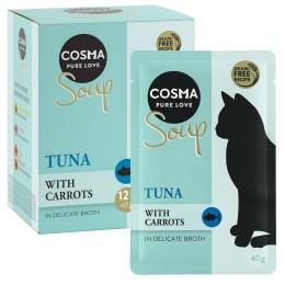 Megapakiet Cosma Soup, 24 x 40 g  - Tuńczyk z marchewką
