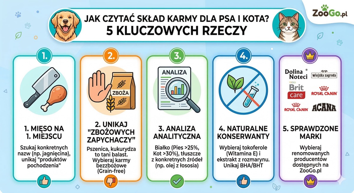 Jak czytać skład karmy dla psa i kota? 5 rzeczy, na które musisz zwrócić uwagę